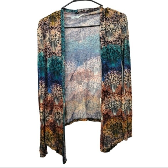 Urban Outfitters Kimchi Blue Multicolor Abstract Floral Cardigan Sweater Size S - Picture 1 of 5